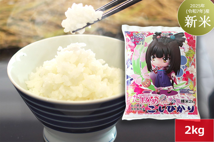 たまひめちゃんのこしひかり【白パッケージ】2kg　2025年（令和7年）産「新米」